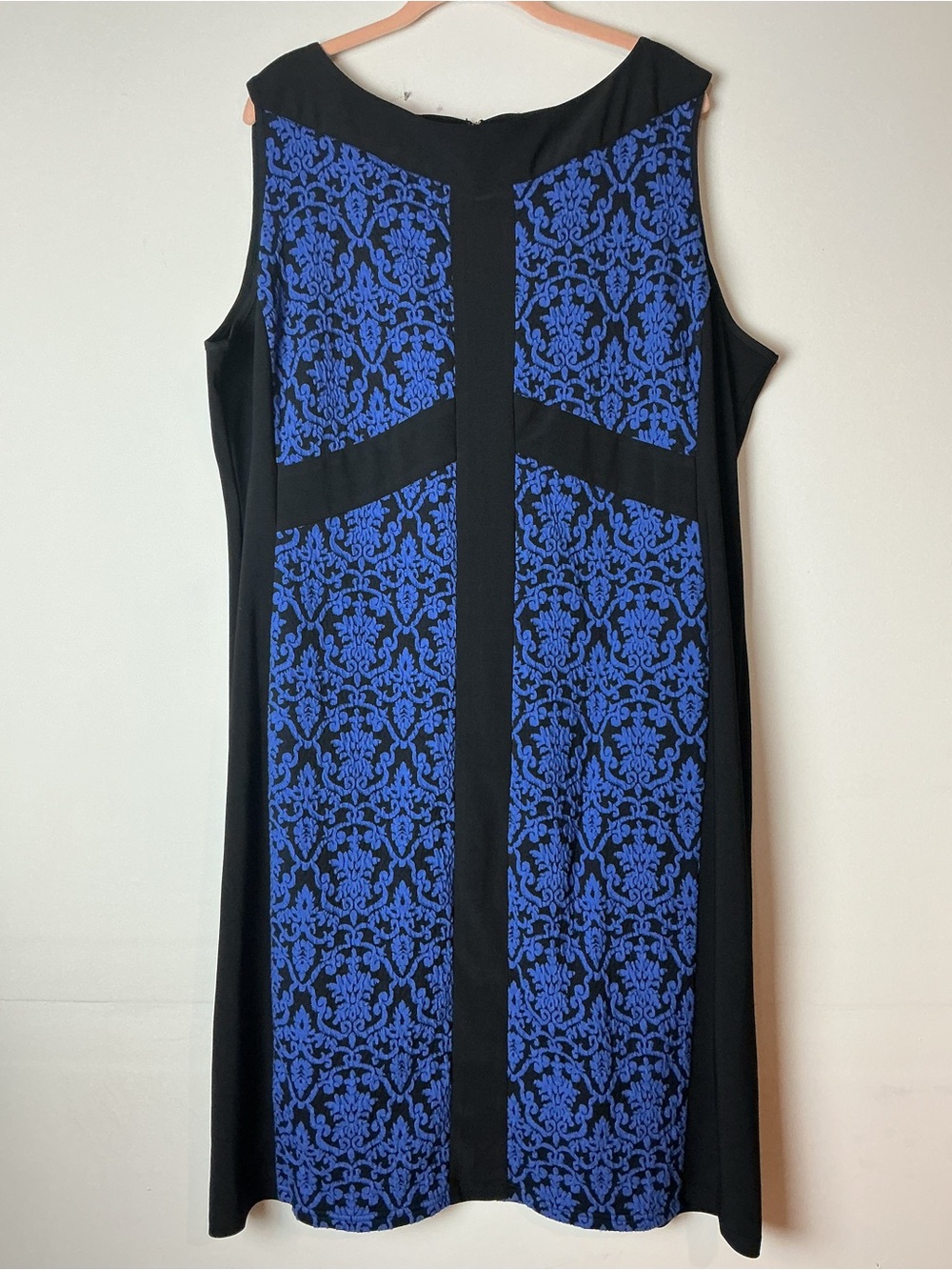 R&M Richards Sleeveless Knit Shift Dress Color-block Size 22W